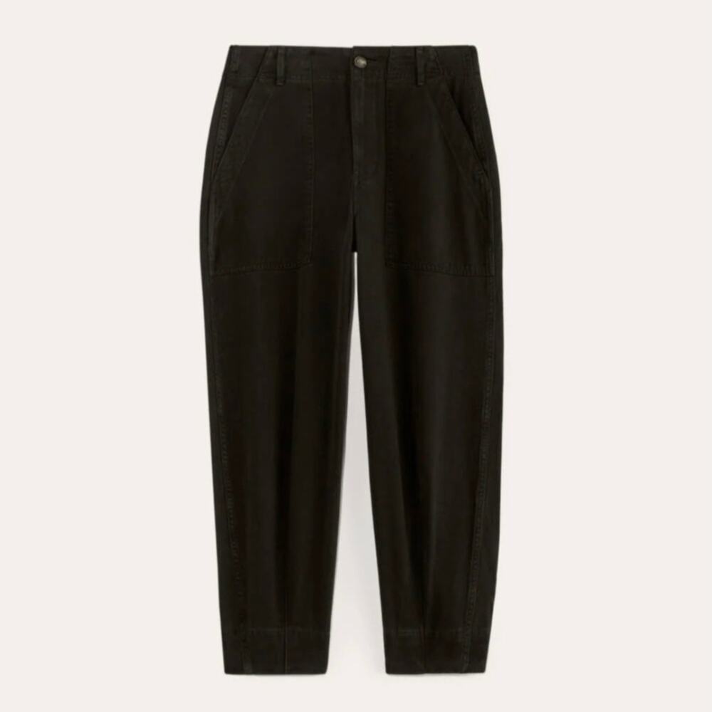 Everlane Buttersoft Tencel Utility Barrel-Leg Soft Slouchy Pants Black 2 NWT